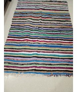 Handmade Algerian Rug &quot;Boushliq&quot;-180×130cm- Traditional  Recycled Textil... - $298.63 CAD