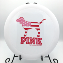 VICTORIA&#39;S SECRET Pink collectible flying disk toy - VS patriotic flag dog white - £14.38 GBP
