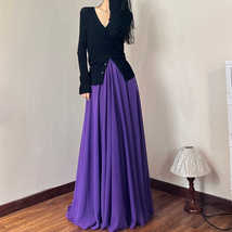 Purple Floor Length Chiffon Skirt Summer Women Plus Size Chiffon Maxi Skirts image 5