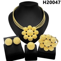 Gold Plated Jewelry 24k Original Italian Gold Colour Women Jewelry Set Necklace  - £116.95 GBP