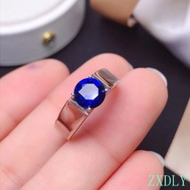 Classic Natural Sapphire Ring for Women men Jewelry Real 925 Silver Good Gift No - £53.29 GBP