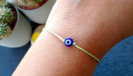 Greek EVIL EYE  bracelet Baby green adjustable string bracelet for Women Men Kid - £4.00 GBP
