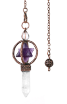 Natural Clear Quartz and Amethyst Divination Pendulum - £8.79 GBP