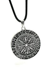 Vegvisir Way Finder Halskette Anhänger Viking Rune Compass 24&quot; Cord Lace Norse - £7.71 GBP