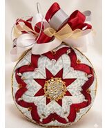 Handmade Red, White, and Gold Quilted Keepsake Ornament - $23.00