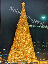 1961 Blurry Downtown Christmas Tree Congress Hotel Chicago Kodachrome 35mm Slide - £4.34 GBP