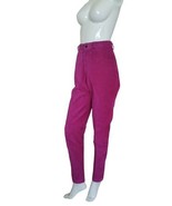 1980s Suede Jeans Tapered Cigarette Pants High Waisted Pink Barbie Core ... - $118.74