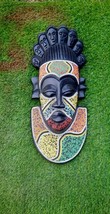 Face tak beaded wooden Mask from Africa,for wall hanging, African wall hanging, - £116.85 GBP