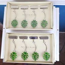 Pottery Barn Palm Leaf Metal Placecard Holders Set of Eight With Placeca... - £39.66 GBP