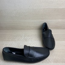 Roberto Cavalli “ROSA” Black Perforated Leather Moc Toe Slip On Loafers M’s 43.5 - £102.66 GBP