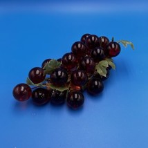 Vintage Mid-century Modern Lucite Red Grapes Large With Branch And Leaves - £37.36 GBP