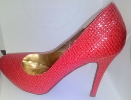 Steve Madden Shoes Red-orange High Heel Snakeskin Pumps - $42.50