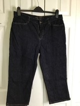 LRL Lauren Ralph Lauren Classic Midcalf Jeans Womens Size 10 Black Dark Wash - £16.01 GBP