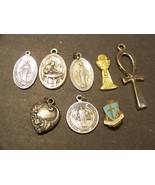 Assorted Vintage Charms Catholic, Cross, Heart, Cornucopia - £21.23 GBP
