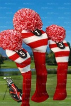 1 3 5 Majek RED WHITE Pom golf clubs Headcover Head covers Set reds colors - $30.10