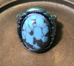 Elegant Faux Turquoise And Silver Glamour Ring  U.S. Size 6-7 - £6.19 GBP