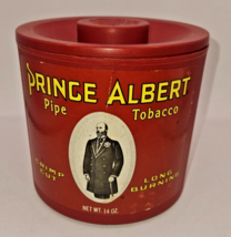Prince Albert Smoking Tobacco Red Plastic Sta-Fresh Canister w/lid 14oz Empty. - £7.76 GBP