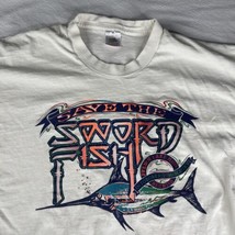 Save The Swordfish T-Shirt Men 2XL XXL 1997 Vtg French Lake Hills Single Stitch - £10.97 GBP