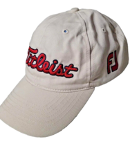 Titleist FJ Pro Golf Hat Adjustable Cap White Red Embroidered Cotton  - $16.48