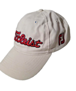 Titleist FJ Pro Golf Hat Adjustable Cap White Red Embroidered Cotton  - $16.48