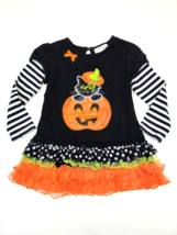 Girls Sz 5 Emily Rose Halloween Cat Pumpkin Long Sleeve Shirt Dress - £8.11 GBP