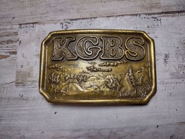 Vintage Indiana Metal Craft KGBS Stereo 97 FM Limited Edition Belt Buckle 1976 - £5.36 GBP