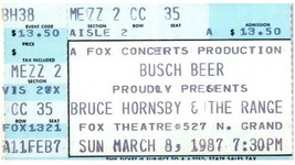 Bruce Hornsby &amp; The Gamme Concert Ticket Stub March 8 1987 St.Louis Miss... - $34.63