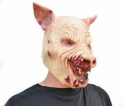 Scary Halloween Pig Head Mask Ritual Saw Wrong Turn Costume Slaughter Mask - £15.81 GBP