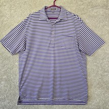 Peter Millar Polo Shirt Men L Summer Comfort Purple Striped Active Casua... - $26.68