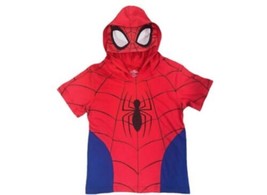 Marvel Spider-Man Toddler Boys Size 2T Red Short Sleeve Hooded Mimic Costume Tee - £9.48 GBP