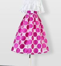 Summer A-line Polka Dot Midi Skirt Outfit Women Yellow Organza Plus Size Skirts image 7