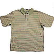 Men&#39;s Como Sport Golf Polo Shirt Pastel Striped Made in Italy 100% Cotton Size M - £17.12 GBP