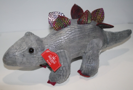 Walmart Gray Dino Dinosaur Plush Metallic Stegosaurus Soft Toy Stuffed Grey NEW - £15.44 GBP