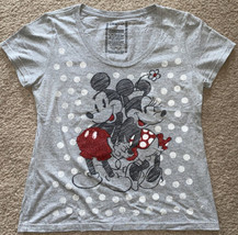 Disney Store Womens Top Size L Short Sleeve Shirt Mickey and Minnie Mouse - £11.94 GBP