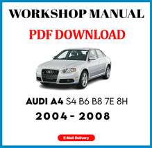 AUDI A4 S4 B6 B7 8E 8H 2004 2005 2006 2007 2008 SERVICE REPAIR WORKSHOP ... - £5.93 GBP