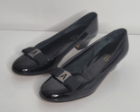 Amalfi by Rangoni Womens US 9.5 M Glossy Black Block Heel Dress Shoes Pumps - £23.42 GBP