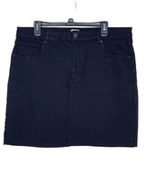 Cotton On Women&#39;s Denim Skirt Casual Pencil Stretch Mini Solid Black Siz... - £18.94 GBP