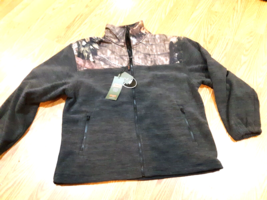 Trail Crest Jacket Men&#39;s Large Camouflage Black Full Zip Fleece Break up country - £23.79 GBP