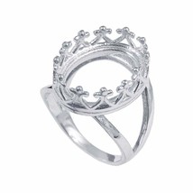 Sterling Silver Semi Mount Ring 10x12 mm Oval Semi Mount Ring Ring Blank Setting - £22.75 GBP