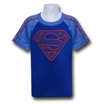 Superman Kids Symbol on Blue Space Dye T-Shirt Blue - £11.08 GBP