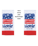 KAY DEE DESIGNS &quot;Home of Free&quot; R7254 Two Dual Purpose Terry Towels~16&quot;x2... - £12.72 GBP