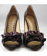 Enzo Angiolini Eamielee Patent Leather Ruffle Stiletto Heels Pumps Coppe... - $49.08 CAD