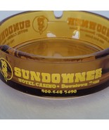 Vintage Reno Nevada Ashtray Sundowner Hotel Casino Amber Glass Cigarette... - $150.60 MXN