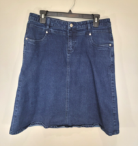 STYLE J Women Size 32 Blue Denim Jean Skirt XL Stretch - $18.95