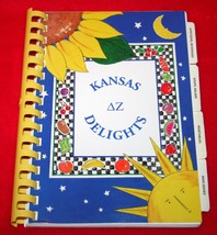 Vintage KANSAS DELIGHTS Delta Zeta Sorority 1999 Cookbook Recipes Food Cooking - £11.86 GBP