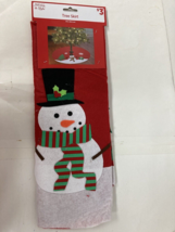 HOLIDAY STYLE 38” DIAMETER FELT  Snowman with Scarf DESIGN CHRISTMAS TRE... - $3.42