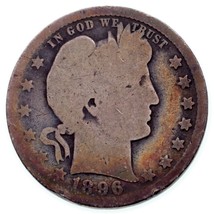 1896-O Barber Quarter in About Good+ condition, Just Misses Good, Cool Toning - £48.99 GBP