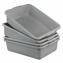13L/Grey Plastic Commercial Bus Box With Wash Tub Basin, 4 Packs, Anbers. - $41.93