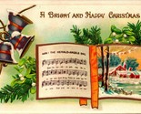 Bright and Happy Christmas Hark the Herald Song Book Embossed 1910s Post... - $3.91