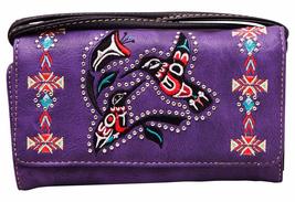 HW Collection Hummingbird Hovering Flower Western Women Country Wallet Wristlet  - £20.63 GBP
